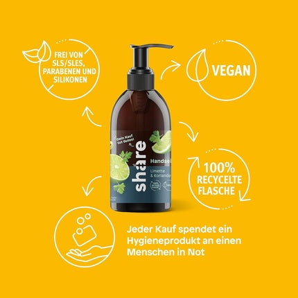 Săpun lichid, Share, limetă și coriandru, 250ml