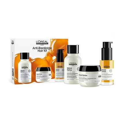 Set îngrijire păr, L'Oréal Professionnel, Metal Detox Anti-Breakage, 5 produse mini