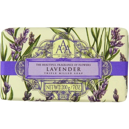 Săpun Triplă Măcinare Lavandă, Aromas Artesanales De Antigua, 200 g, design flori mov