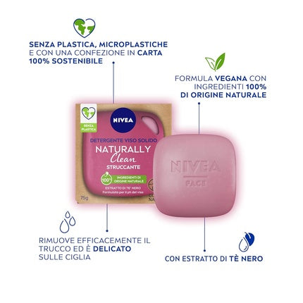 Demachiant solid, Nivea, Naturally Clean, 75g