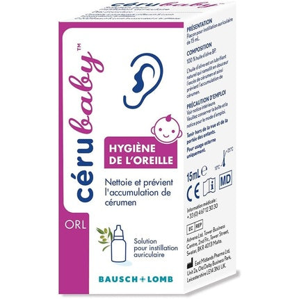 Bausch & Lomb Cerubaby 15ml, Soluție Igienă Auriculară pentru Bebeluși
