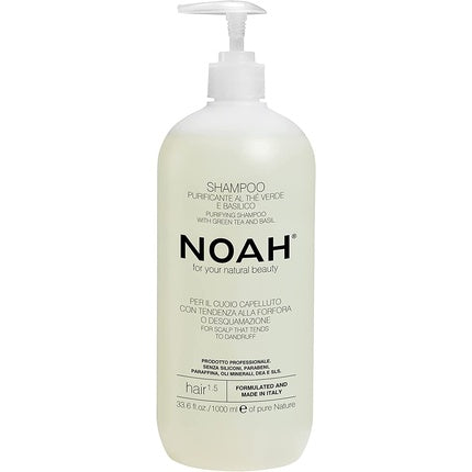 Șampon purificator, Noah 1.5, ceai verde și busuioc, 1000ml