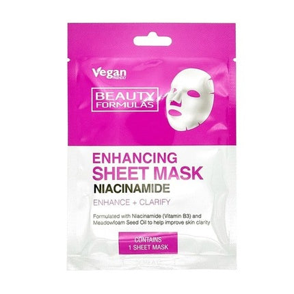 Mască facială tip foaie cu Niacinamidă, Beauty Formulas
