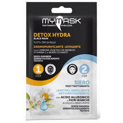 Masca Facială Detox Hydra, MyMask, Tipurile 1 & 2, Ambalaj Negru și Alb