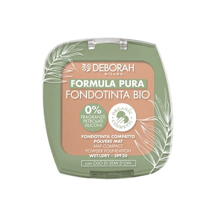 Fondă Compactă Deborah Milano Demi Mat Bio Formula Pure Caramel 3