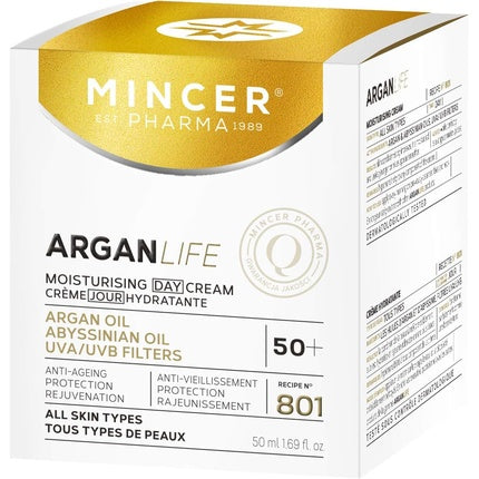 Cremă zi, Mincer Pharma, Argan Life 50+, alb, 50ml