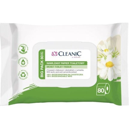 Șervețele umede pentru igienă intimă, Cleanic, cu extract de mușețel, 80 buc