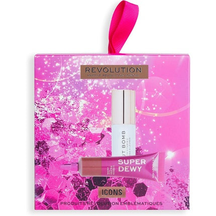 Gloss de buze, Makeup Revolution, set cadou, roz