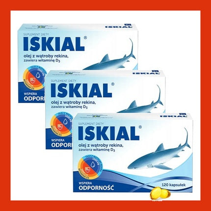 Supliment Dietetic Iskial Ulei de Ficat de Rechin cu Vitamina D3, 120 Capsule
