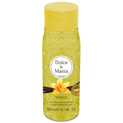 Gel de duș exfoliant Dolce & Mania Sweet & Mania Vanilla, 300 ml