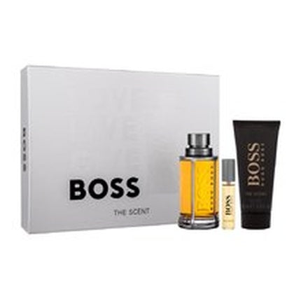 Set Cadou Parfum Hugo Boss The Scent, 100 ml + 10 ml EDT + Gel de Duș 100 ml
