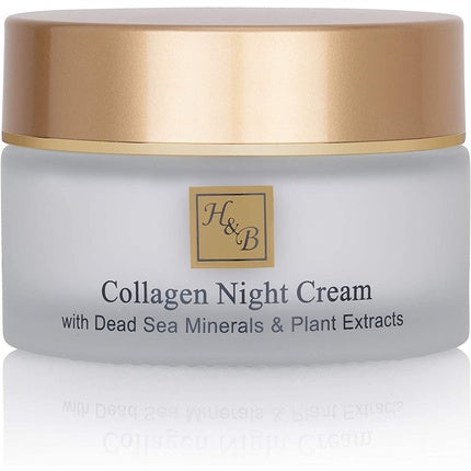 Cremă de noapte, H&B Dead Sea, Collagen, alb-auriu