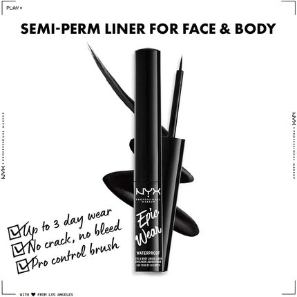 Eyeliner lichid, NYX, Epic Wear Waterproof, negru
