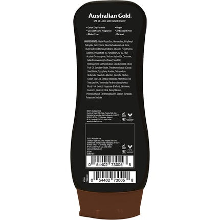 Lotiune protectie solara, Australian Gold, SPF 50, Instant Bronzer, 237ml