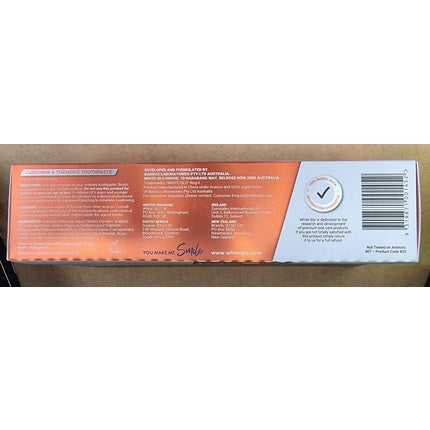 Pasta de dinti White Glo Curcumin & Turmeric, alb, 150g