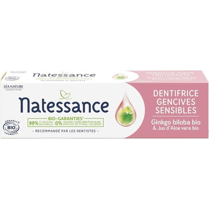 Pastă de dinți Natessance cu Ginkgo Biloba, pentru gingii sensibile, 75ml