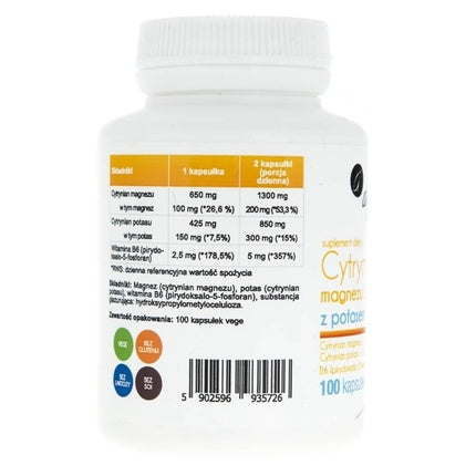 Supliment Aliness Caps Magnesium Potasiu B6, 100 capsule