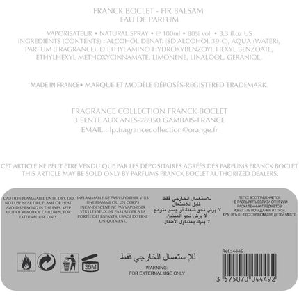 Parfum, Franck Boclet, Fir Balsam, 100ml