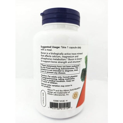 Now Foods Boron 3mg, 250 Capsule Vegetale, Suport Oase