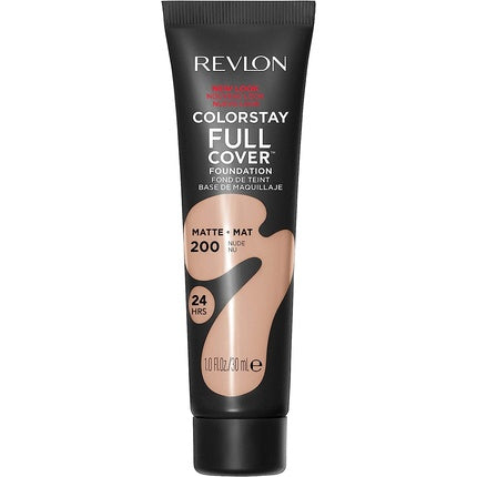Fundație Revlon ColorStay Full Cover, 200 Nude, 30 ml, Mată, Rezistentă la Căldură și Transpirație