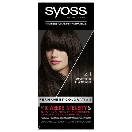 Vopsea de păr Syoss Color Xtreme 2-1, negru-natural