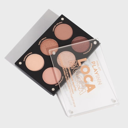 Paletă ochi Inglot Playinn Loca Mocca, 6 culori matte și shimmer
