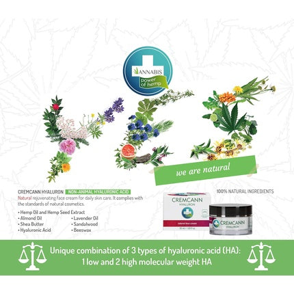 Cremă Față, Annabis Cremcann Hyaluron, alb 50ml