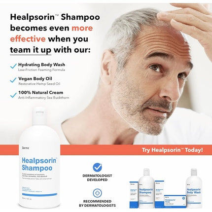 Șampon terapeuric, Dermz, Healpsorin, 500ml, acid salicilic
