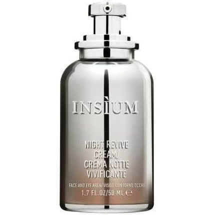 Crema de noapte pentru față și ochi, In/Sun, Night Revive Cream, 50 ml, argintie, sticlă cu pompă