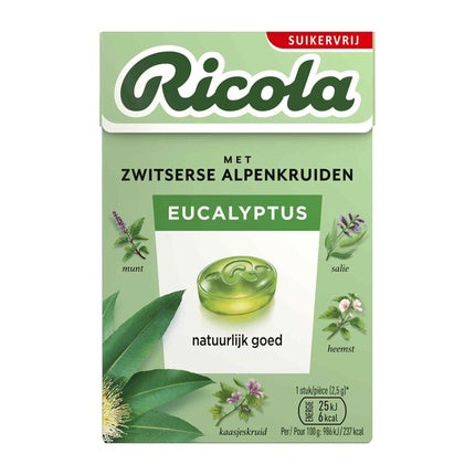 Pastile Ricola Eucalyptus, Fără Zahăr, Gust de Eucalipt
