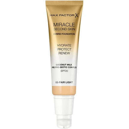 Fond de ten hidratant, Max Factor, Miracle Second Skin, Fair-Light, 30ml