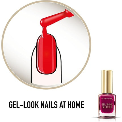 Lac de unghii, Max Factor, Gel Shine Lacquer, visiniu, 11ml