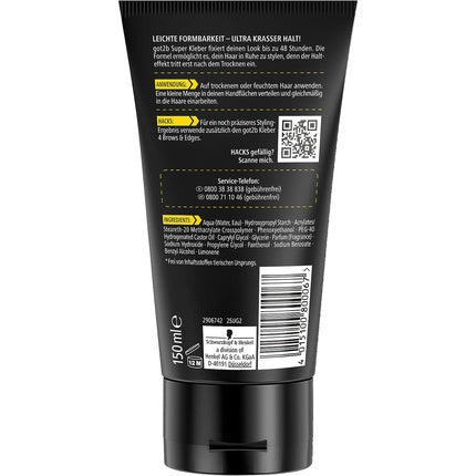 Gel styling, Got2b, Super Glue, negru, 150ml