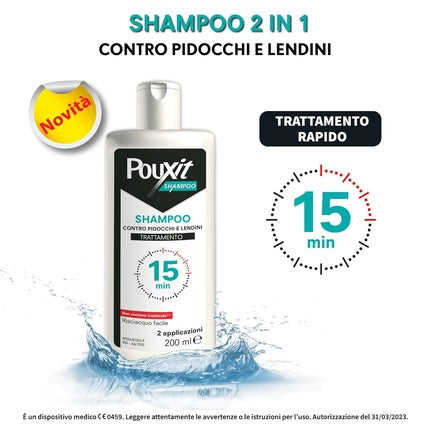 Shampoo POUXIT, 2-in-1 Effect, Tratament Pidoci și Lendini, 200ml