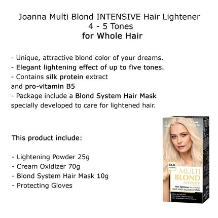 Decolorant păr, Joanna, Multi Blond, proteină mătase