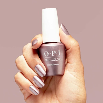 Lac unghii gel, OPI, Gelcolor Supernova Pearl, finisaj metalic opac, UV cure, 14 ml