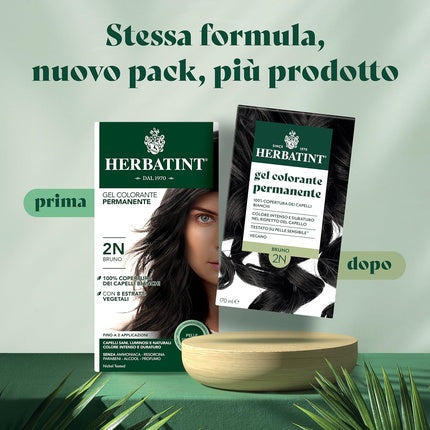 Gel Colorant Permanent Herbatint 2N Brun Natural 170ml Fără Amoniac Vegane