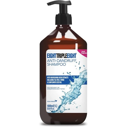 Șampon Anti-Mătreață Eight Triple Eight, Cu Extracte de Ierburi Nutritive, 1000ml (1L), Ambalaj cu Pompă