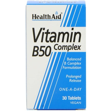 Vitamine, HealthAid, B50 Complex, eliberare prelungită, vegan