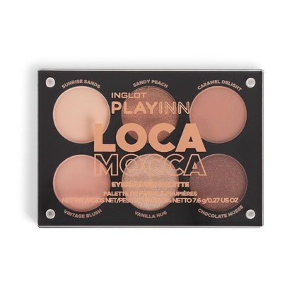 Paletă ochi Inglot Playinn Loca Mocca, 6 culori matte și shimmer