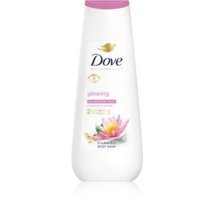 Gel de duș Dove Advanced Care Glowing, ambalaj alb cu capac roz, 400 ml