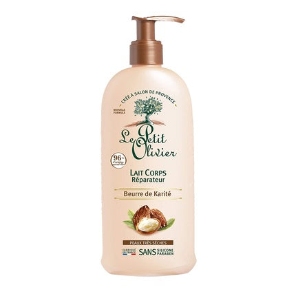 Lapte de corp Le Petit Olivier cu unt de shea pentru piele foarte uscată, 250ml, ambalaj pompă