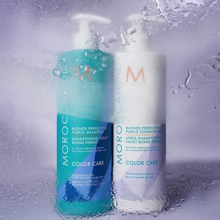 Set Șampon și Balsam Moroccanoil Blonde Perfecting, 500ml + 500ml
