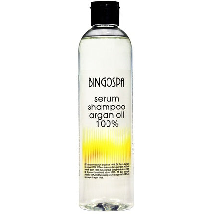 Serum Shampoo Bingo Spa, Ulei de Argan 100%, transparent cu gradient galben