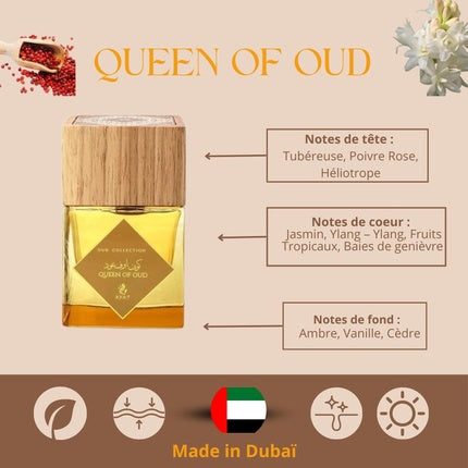 Perfum Ayat Perfumes Queen of Oud - 100ml, Sticlă Aurie cu Capac din Lemn