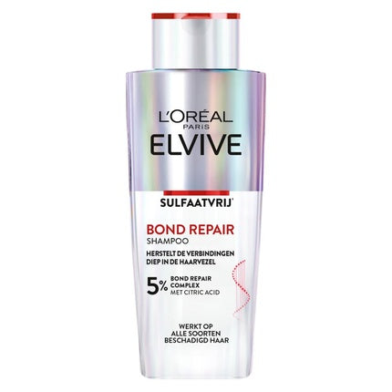 Șampon Bond Repair, L'Oréal Paris Elvive, Fără Sulfați, 5% Complex Bond Repair, Culoare Argintie