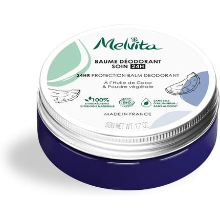 Deodorant balsam, Melvita, 24H, 100% natural, 62g