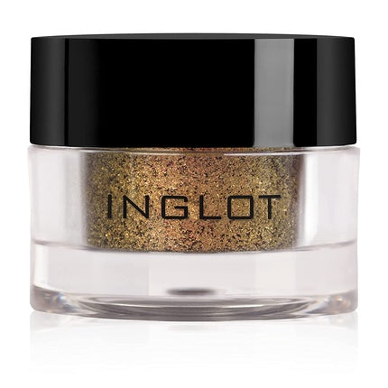 Umbra de ochi Inglot AMC Pure Pigment 122, culoare aurie, textură cu sclipici
