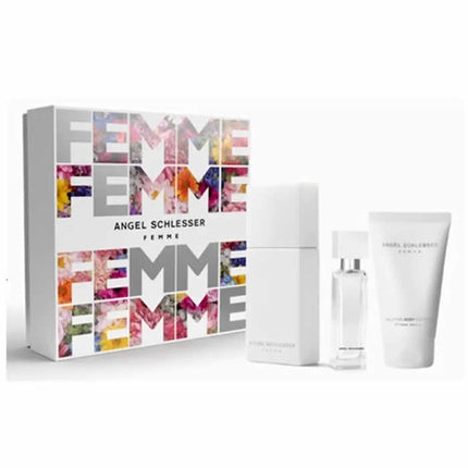 Set Parfum Angel Schlesser Femme, 100ml EDT, 3 bucăți, cu duș și loțiune