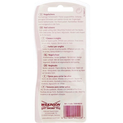 Forfecuță Manicure Wilkinson Sword - Design Ergonomic, Capete Așcutite, Culoare Argintie